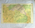 Original Old Antique Print Map C1790-C1900 Scotland Peebles Edinburgh 18th