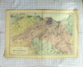 Original Old Antique Print Map 1900 Environs Edinburgh Firth Forth Victorian