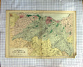 Original Old Antique Print Map 1834 Walker Ancient Britain Scotland 19th
