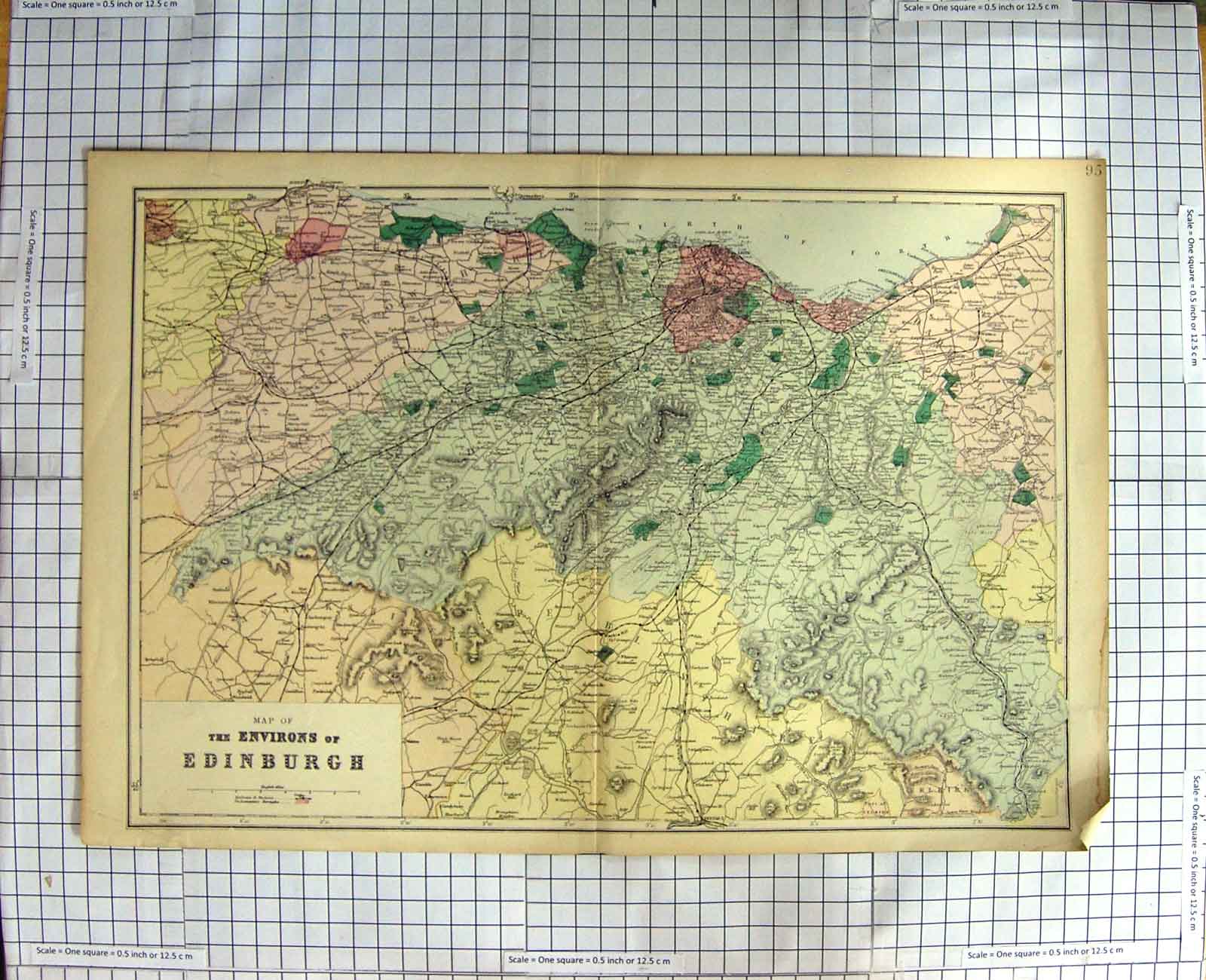 Original Old Antique Print Map 1834 Walker Ancient Britain Scotland 19th