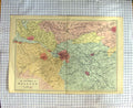 Original Old Antique Print Map C1790-C1900 Environs Glasgow Scotland 18th