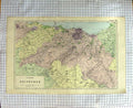 Original Old Antique Print Map C1790-C1900 Environs Edinburgh Scotland 18th