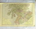 Original Old Antique Print Weller Map C1790-C1900 Scotland Edinburgh Forth 18th