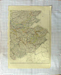 Old Antique Print Ref.628 Map C1790-C1900 Scotland Edinburgh Firth Forth