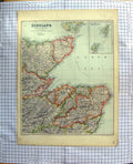 Original Old Antique Print Map C1790-C1900 North Scotland Orkney Shetland 18th