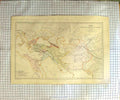 Original Old Antique Print Weller Map 1873 Syria Arabia Persians Lydians 19th