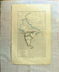 Original Old Antique Print Map C1790-C1900 India Ceylon L'Inde 18th Century