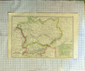Original Old Antique Print Map C1790-C1900 Germania Rhaetia Norcium 18th