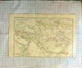Original Old Antique Print Smith Map C1790-C1900 Egypt Palestine Alexander 18th