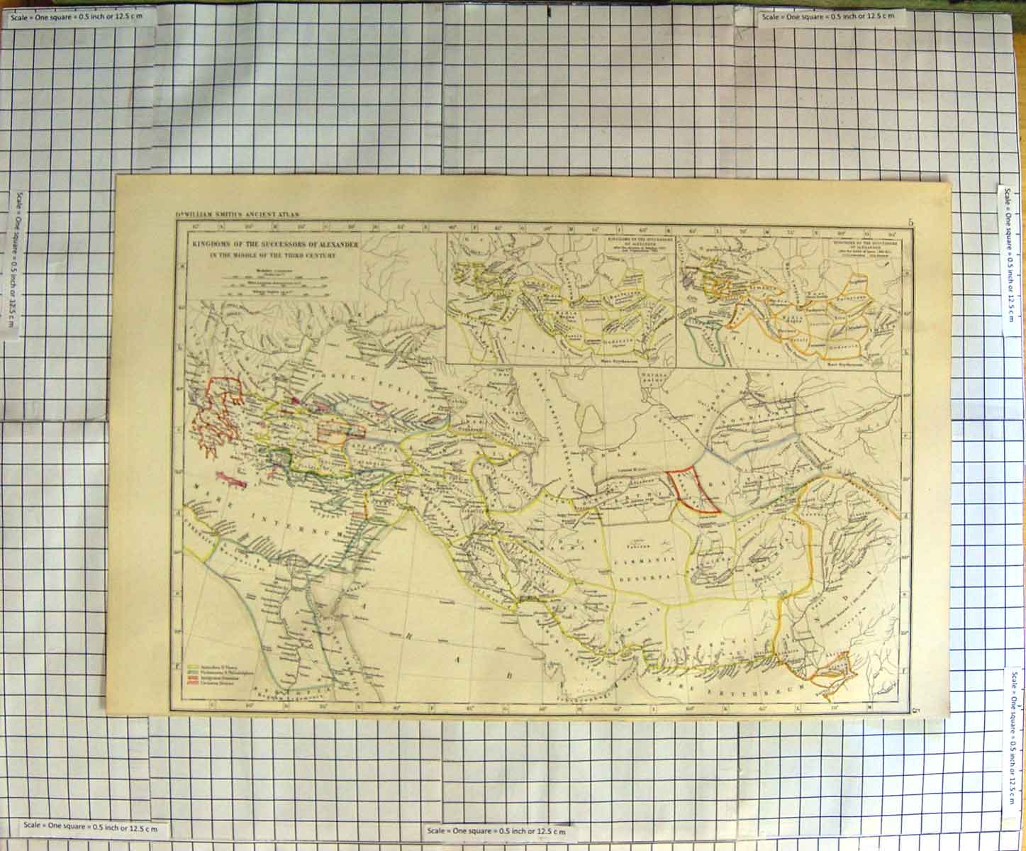 Original Old Antique Print Smith Map C1790-C1900 Egypt Palestine Alexander 18th