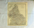 Original Old Antique Print Walker Map 1831 England Isle Man Holy Island 19th