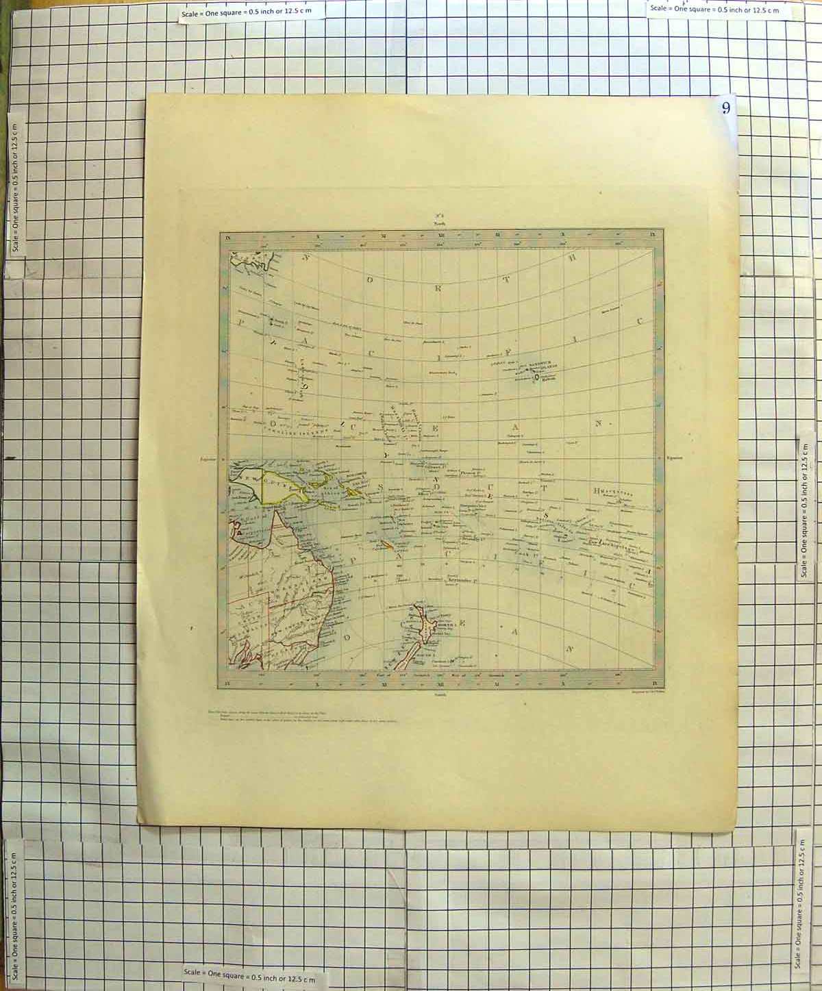 Original Old Antique Print Map C1790-C1900 Australia New Guinea Zealand 18th