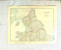Old Antique Print Ref.632 Johnston Map C1790-C1900 England Wales Isle Man