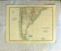Original Old Antique Print Johnston Map C1790-C1900 South America Falkland 18th
