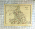 Original Old Antique Print Johnston Map C1790-C1900 England Wales Isle Man 18th