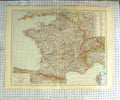Original Old Antique Print Map C1790-C1900 France Corsica Paris Channel 18th