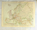 Original Old Antique Print Map C1790-C1900 Europe Britain Spain France 18th