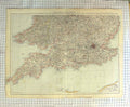 Original Old Antique Print Map C1900 England Isle Wight Lands End Lundy 20th