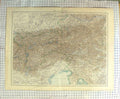 Original Old Antique Print Map C1900 Austrian Alps Venice Adriatic Sea 20th