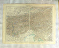 Original Old Antique Print Map C1900 Austrian Alps Adriatic Sea Venice 20th