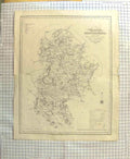 Original Old Antique Print *3199 Map C1790-C1900 Bedfordshire England Bedford