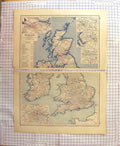 Original Old Antique Print Map C1790-C1900 British Isles Railways London 18th