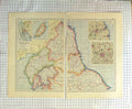 Original Old Antique Print Map C1790-C1900 England Wales Isle Man Carlisle 18th