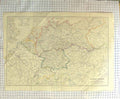 Original Old Antique Print Weller Map 1865 Europe Railways Germany France 19th