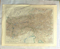 Original Old Antique Print Map C1900 Austrian Alps Venice Italy Adriatic 20th