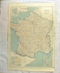Original Old Antique Print Ref.641 Bartholomew Map C1790-C1900 France Corsica