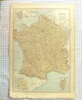 Original Old Antique Print Turner Map C1790-C1900 France Corsica Biscay 18th