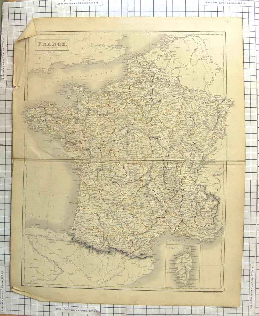 Original Old Antique Print Map C1790-C1900 Europe Germany Boheme 18th Century