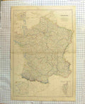 Original Old Antique Print Ref.645 Bartholomew Map C1790-C1900 France Corsica