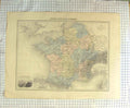 Original Old Antique Print Map C1790-C1900 France Gaule Sous Les Romains 18th