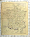 Old Antique Print Ref.646 Hall Map C1790-C1900 France Corsica Bay Biscay
