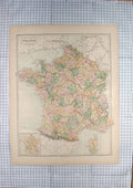 Original Old Antique Print Map C1790-C1900 France Provinces Corsica 18th