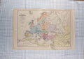 Original Old Antique Print Simon Map C1790-C1900 Europe Empire France 18th