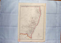 Original Old Antique Print Weller Map C1790-C1900 South Wales Australia 18th
