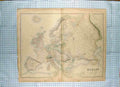 Original Old Antique Print Swanston Map C1790-C1900 Europe Britain France 18th