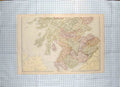 Original Old Antique Print Weller Map C1790-C1900 Southern Scotland Arran 18th