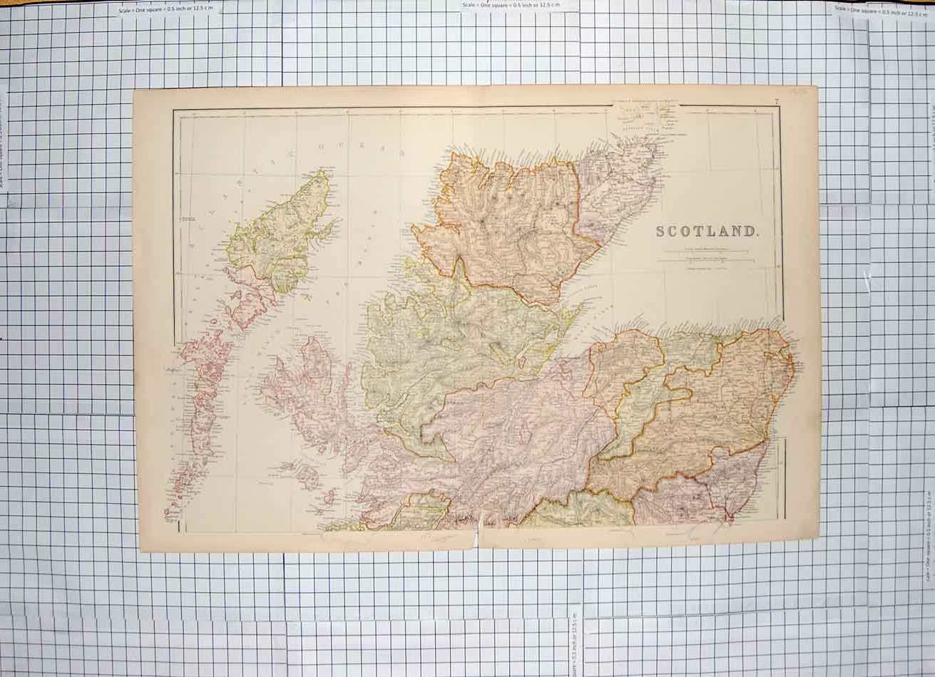 Original Old Antique Print Map C1790-C1900 Northern Scotland Moray Firth 18th