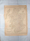 Original Old Antique Print Swanston Map C1790-C1900 Scotland Orkney Minch 18th