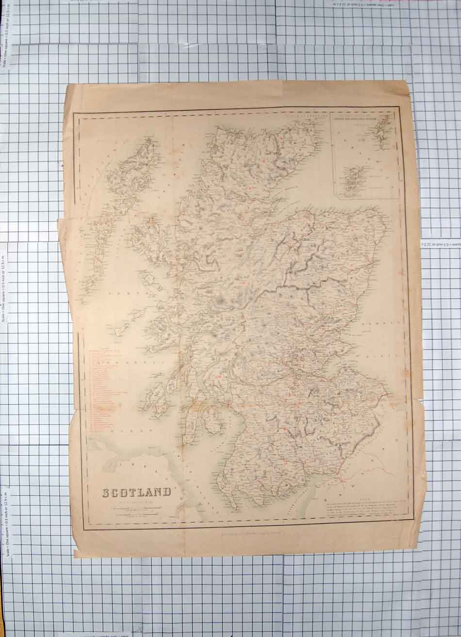 Original Old Antique Print Swanston Map C1790-C1900 Scotland Orkney Minch 18th