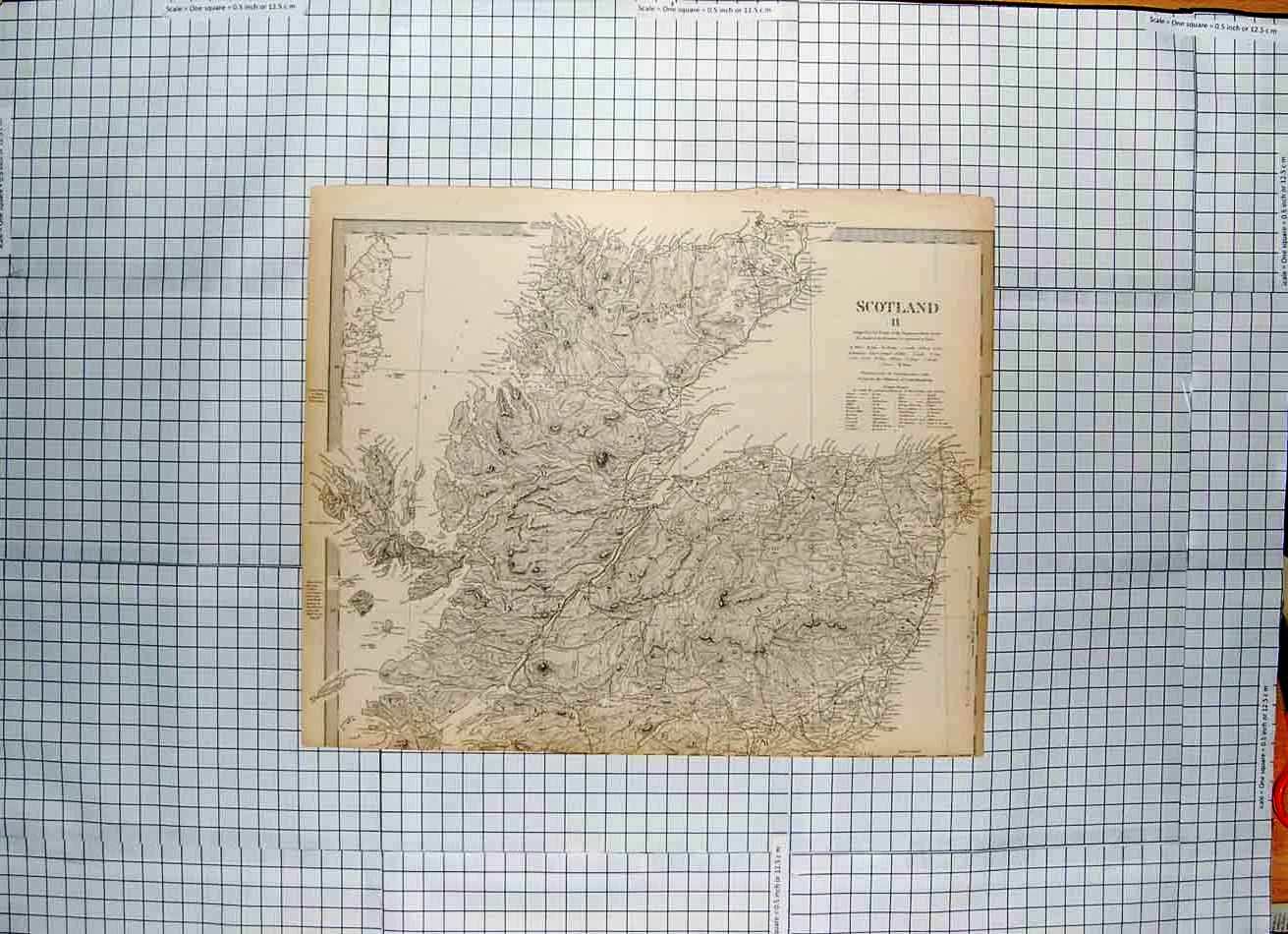 Original Old Antique Print Map C1790-C1900 Scotland Moray Firth Aberdeen 18th