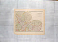 Original Old Antique Print Walker Map 1830 England Norfol Suffolk Bedford 19th