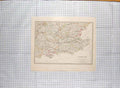 Original Old Antique Print Walker Map 1830 Southern England Isle Wight 19th
