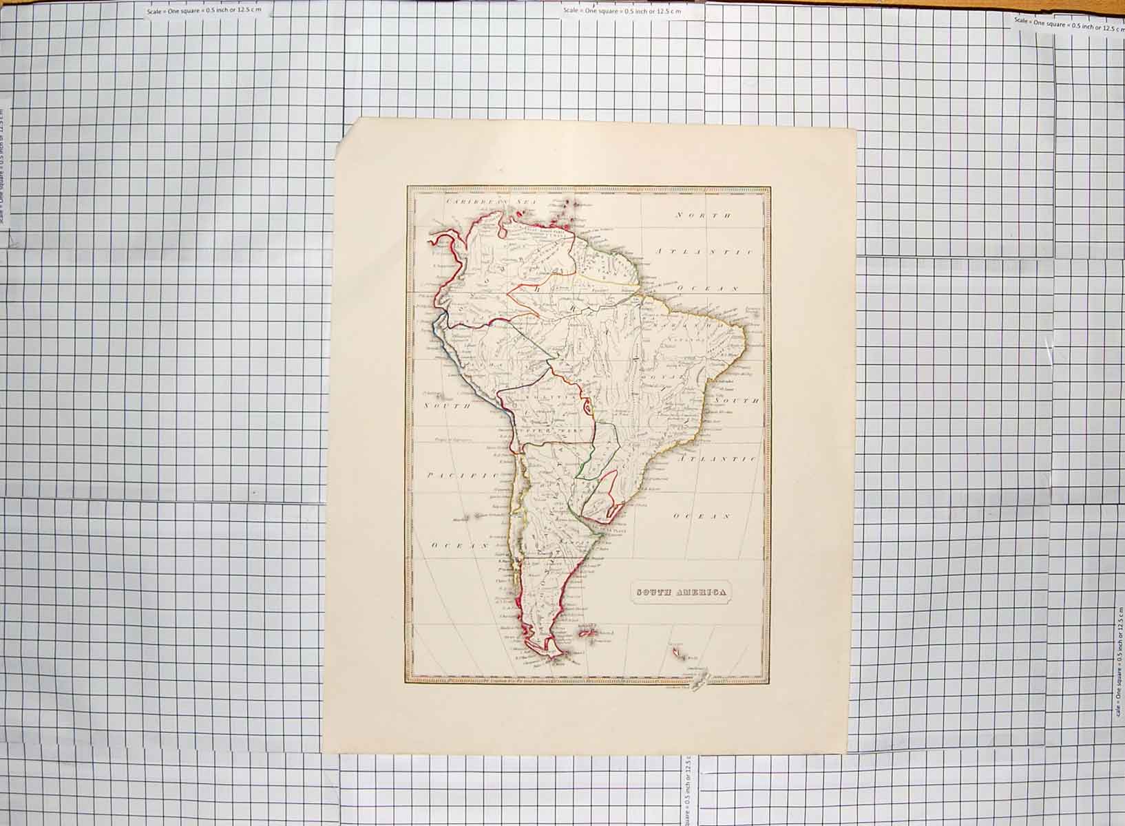 Original Old Antique Print Map C1790-C1900 South America Falkland Cape 18th