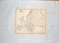 Original Old Antique Print Waler Map C1790-C1900 Europe France Spain Italy 18th