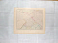 Original Old Antique Print Walker Map C1790-C1900 India Jypoor Delhi 18th