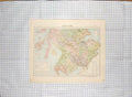 Original Old Antique Print Map C1790-C1900 Southern Scotland Firth Forth 18th